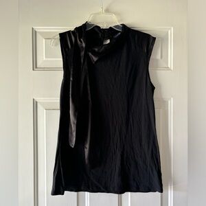 GAP Black Sleeveless Blouse with Satin Detail